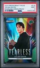 2024 PANINI PRIZM DRAFT PICKS FEARLESS GREEN PRIZM #FJS JULIAN SAYIN PSA 9