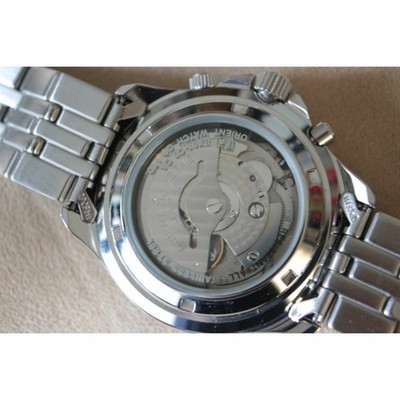 ☆Orient M-Force Ex01C0CA中古品美品☆ ORIENT M Force EX01C0CA Automatic Watch Blue Dial Power Reserve