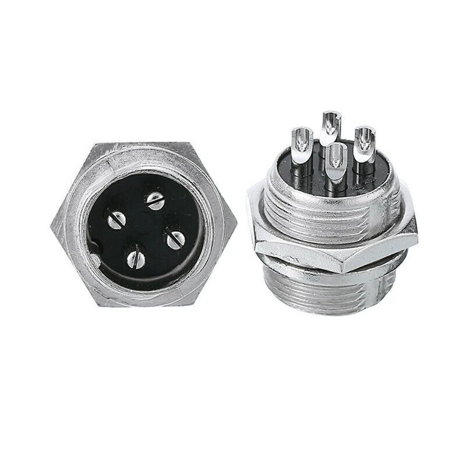 5 paires connecteur fil panneau mâle femelle 4 broches aviation-prise 16 mm GX1 - Photo 4/4