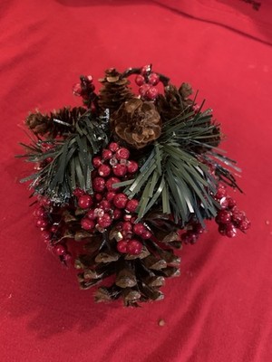 Handcrafted Pine Cone Ornament With Berries