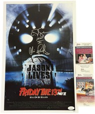 C.J. Graham & Christopher Chris Swift signed 12x18 Poster Jason Voorhees - Frida