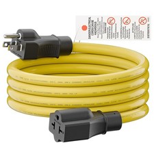 6-Feet 12AWG 15 Amp Household AC Plug to 20 Amp T Blade Adapter Cable, 5-15...
