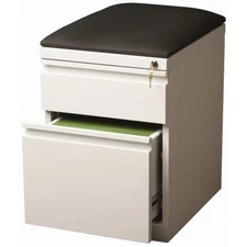 Pemberly Row 2-Drawer Metal Mobile Pedestal Filing Cabinet in White/Black