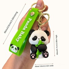High Reliable Cute Panda Silicone Keychain Kawaii Charm fits Backpacks and Gifts