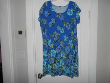 Isaac Mizrahi Live! Floral Blue Yellow Mid Sundress Size 2X
