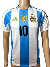 Adidas Messi Soccer Jersey S Slim White Blue 2022 Short Sleeve Logos FIFA Cup