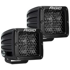 Rigid 202513blk D-series Pro Spot Diffused White Square Led Lights Pair Kit Set