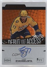 2023-24 Credentials Debut Ticket Access Orange 32/45 Luke Evangelista Auto 00em