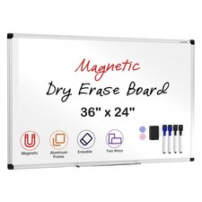 36 X 24 inches Magnetic Dry Erase Board with Aluminum Frame, Whiteboard