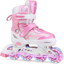 Pattini in Linea Regolabili per Bambini Ragazze Ragazzi Principianti, Pattini a 