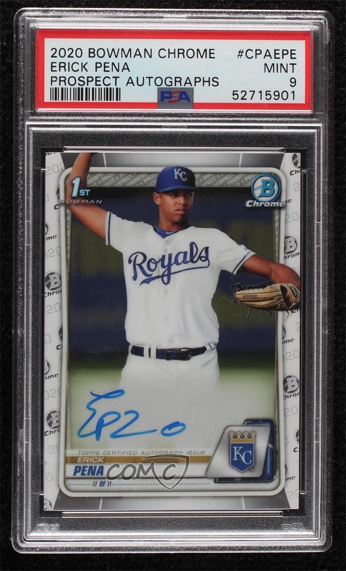 2020 Bowman Chrome Prospect Auto Erick Pena #CPA-EPE PSA 9 MINT Auto 2s6