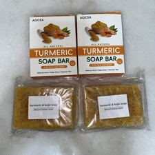 4 New All Natural Turmeric Bar Soaps For Face  Body 100g Each