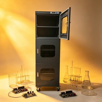 110V Industrial Desiccator 728L 3 Door 1-10% RH Low Humidity Dry Storage Cabinet