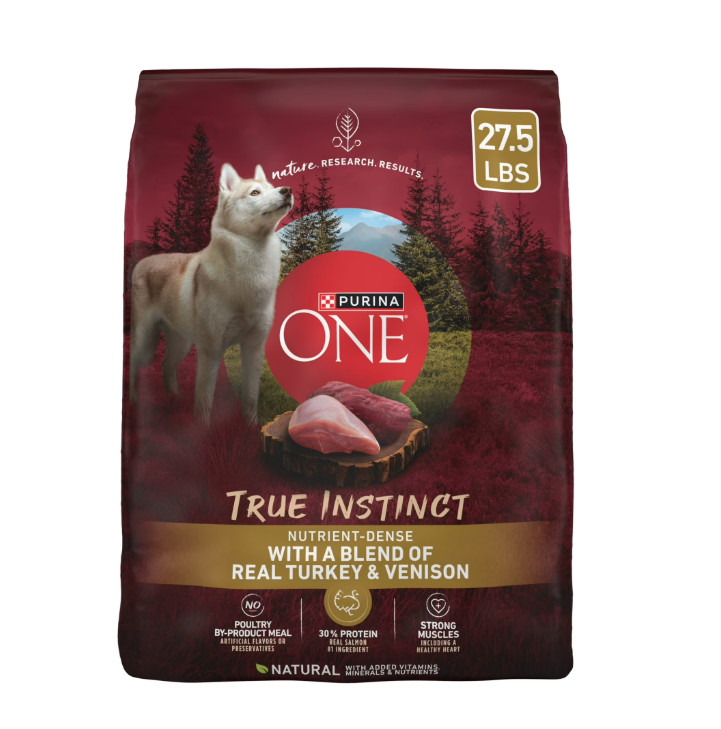 Purina ONE True Instinct Dry Dog Food, High Protein Real Turkey & Vension, 27.5
