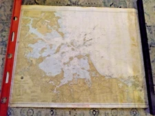 1982 Boston Harbor C. & G. S. Maritime Nautical Chart, No. 13270, 36" X 46"