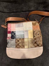 Coach Patchwork Multicolor Shoulder Bag Gold Hardware Inner Pockets