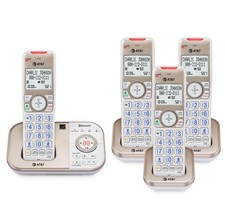 AT T 4 Handset Cordless Phone Answering Machine Call Block Bluetooth Intercom