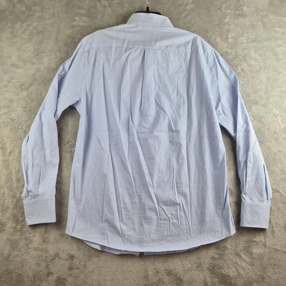 Brunello Cucinelli Shirt Mens Large Blue White Gingham Check Made In Italy - Image 2 of 4