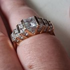10K Yellow Gold CZ marked PJM 7 Row Stair Step Sz 8 Ring 4.32g — photo 5