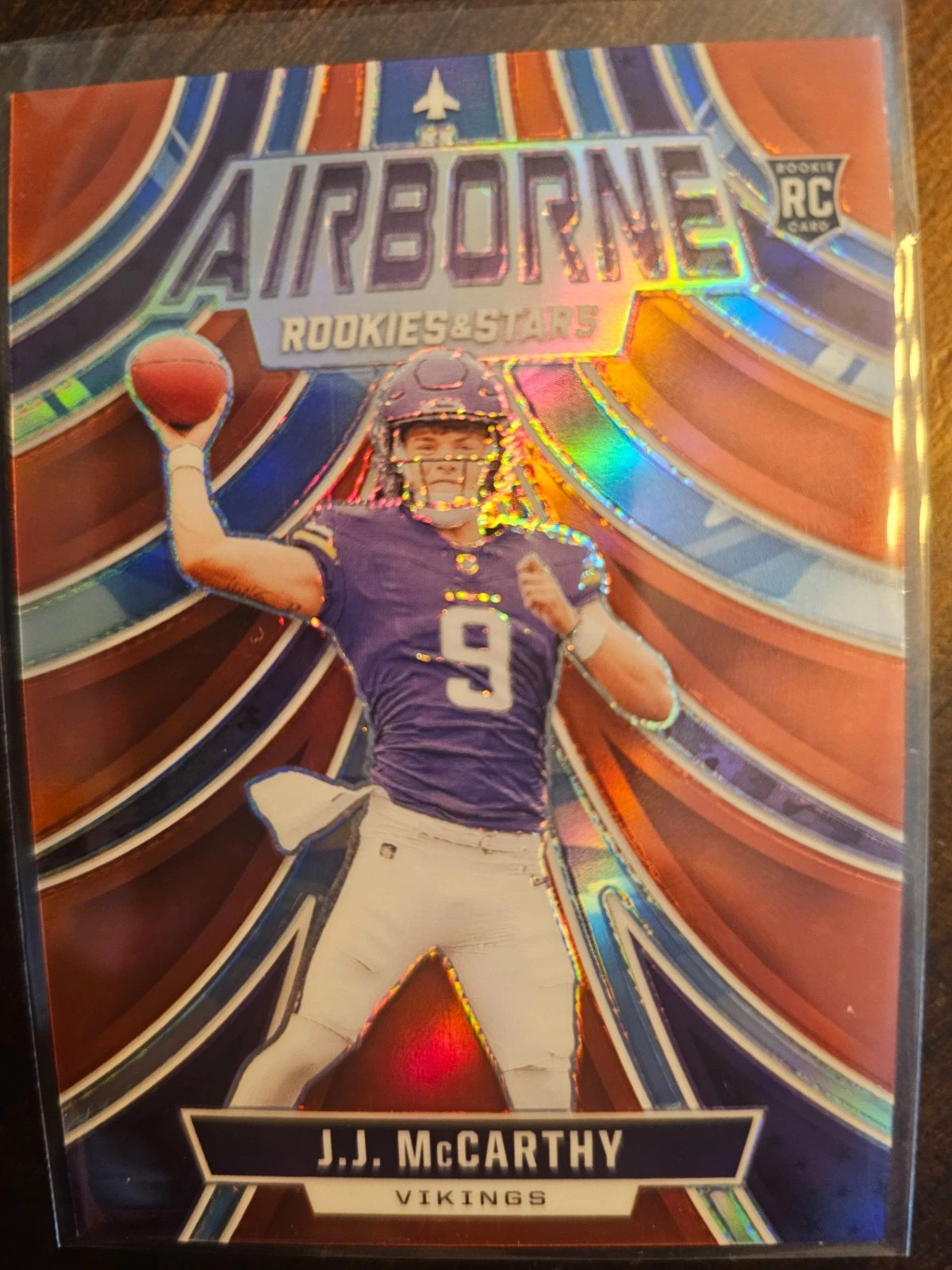 JJ McCarthy Panini Rookies & Stars Airborne #AJMY Red