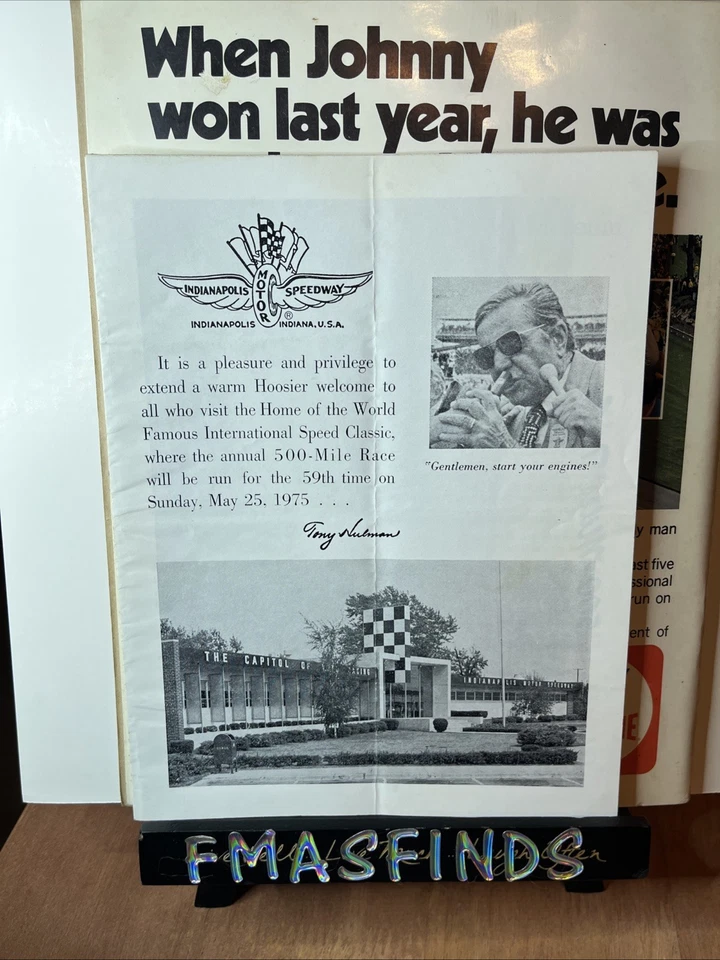 V3 1975 Official INDIANAPOLIS 500 Indy Race Program BOBBY UNSER - Image 3 of 4