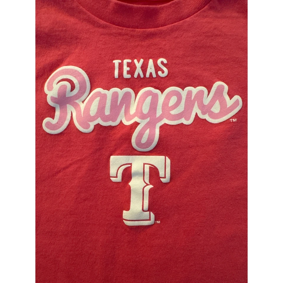Camiseta rosa de los Texas Rangers MLB para niños jóvenes ropa del equipo de béisbol Foto 2 de 4