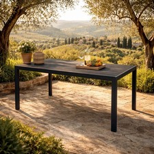 Gartentisch Aluminium Non-Wood anthrazit/schwarz Gartenmöbel Esstisch 125 x 70cm