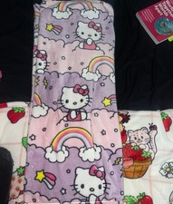Hello Kitty Plush Throw Blanket Rainbow Pink Purple 50x70