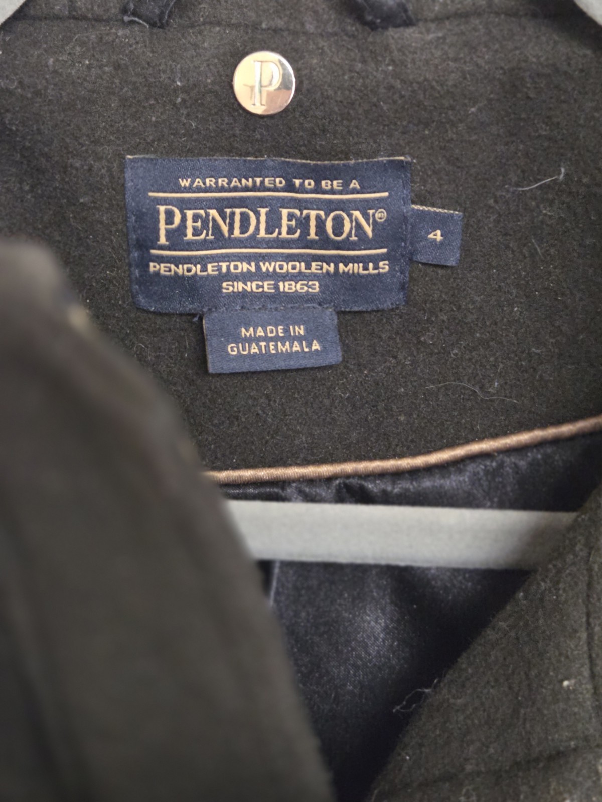 Pendleton Wool Toggle Jacket Duffle Style Olive G… - image 2