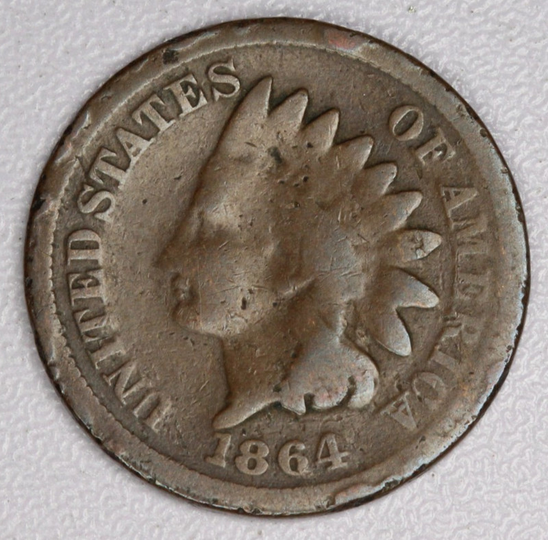 1864 Civil War Indian Head Bronze Cent 1C - Good