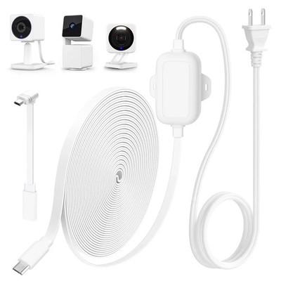25FT Outdoor Power Adapter for WYZE Cam V4, WYZE Cam OG/V3/V3 Pro, L-Shape Mi...