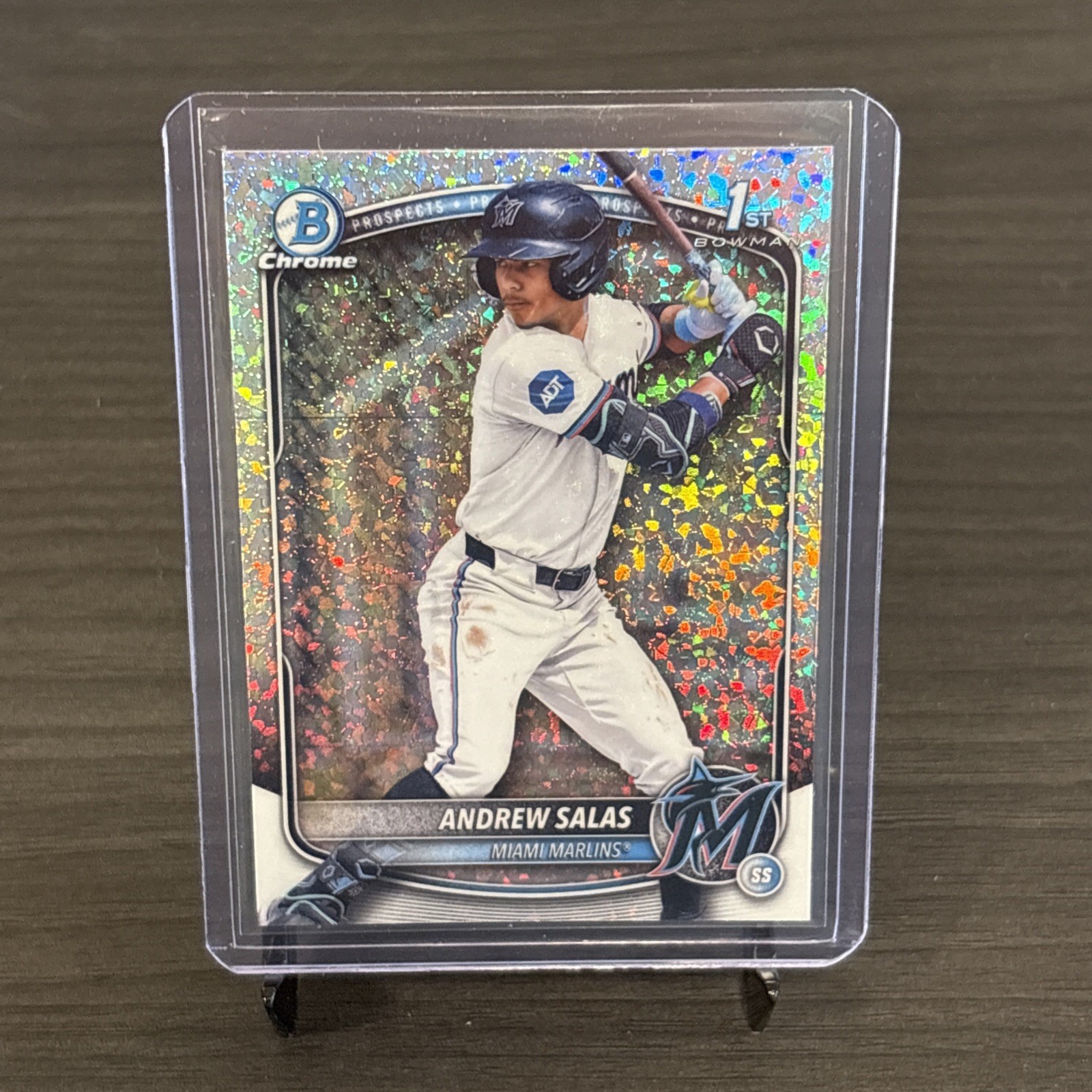 2025 Bowman Chrome Andrew Salas 1st Mini-Diamond Refractor Marlins #BCP-156