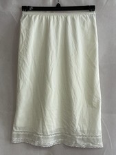 Vintage Kayser Half Slip White Nylon  Lace Medium Waist 30"-34" Length 25" BN6