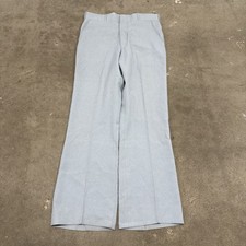 VINTAGE 60s 70s FLARE DISCO LEG TROUSERS PANTS SLACKS BLUE TALON ZIP 34x31