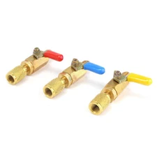 1x/3x For A/C Charging Hoses 1/4'' AC R134a R410a Straight Ball Valve Adapter
