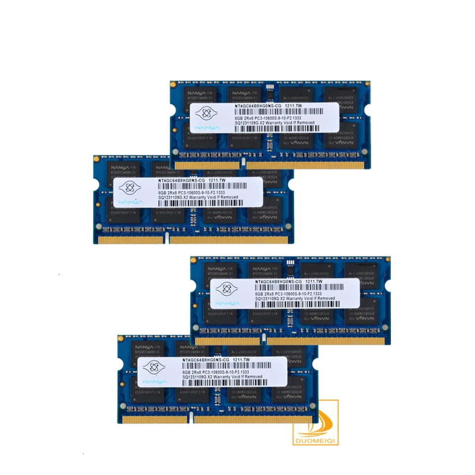 Nanya 4x 8GB 2RX8 PC3-10600S DDR3 1333Mhz 204Pin SODIMM Laptop-Speicher RAM %- - Bild 4 von 4