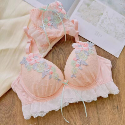 Japanese Princess Girls Bra Sets Sweet Underwear Floral Lace Panties Briefs Cute