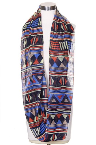ScarvesMe Women's Everyday Wear Aztec Multi Color Design Print Infinity Scarf - Picture 4 of 4