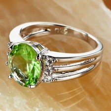 green amethyst and white topaz silver925 ring