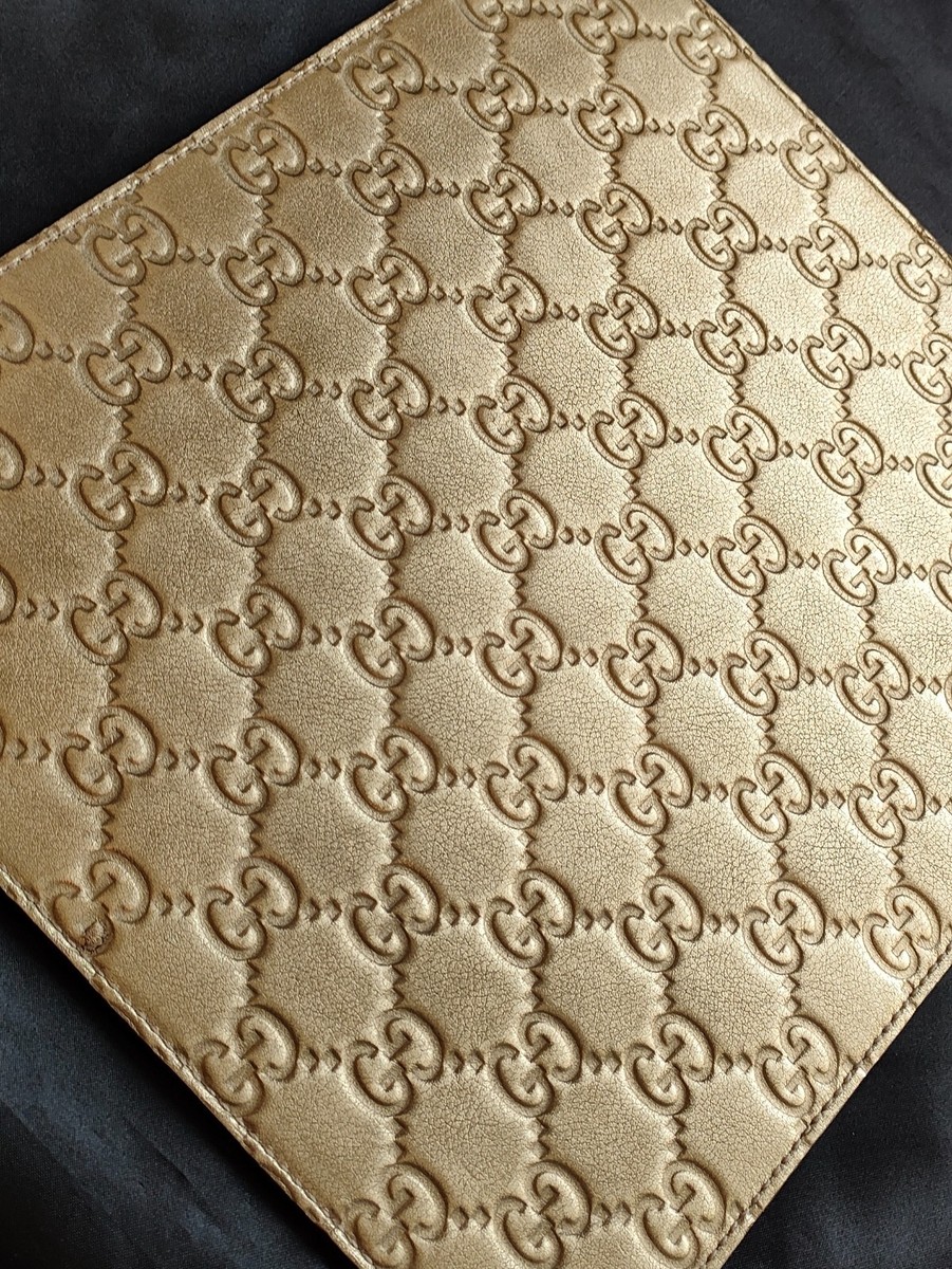 GUCCI マウスパッドま 2枚セット 　ゴールド ブラック GUCCI Mouse Pad Leather Guccissima GG Logo Gold | eBay