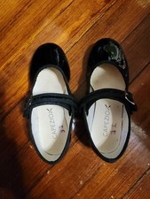 CAPEZIO TAP SHOES TODDLER GIRLS SIZE 10 M PATENT LEATHER BLACK GREAT CONDITION 