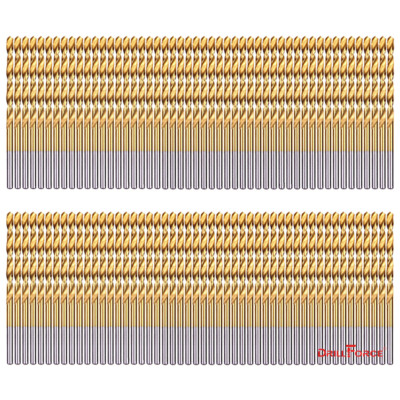 100PCS 1/16'' Drill Bit Set HSS Titanium Jobber Length Twist Metal Drill Bit Tool