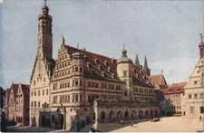 Old postcard postcard Rothenburg - The Two Town Hall on the Market Square GERMANY (1074968)