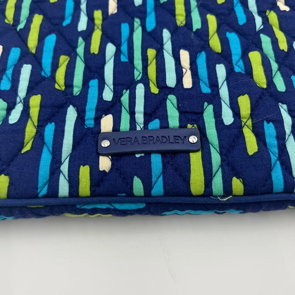 Suporte para Tablet Vera Bradley 7x9 Acolchoado com Zíper Unissex/Meninos Azul Verde - Imagem 4 de 4