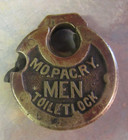 MISSOURI PACIFIC RAILROAD MOPAC BRASS MEN'S TOILET LOCK PADLOCK