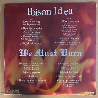 LP: POISON IDEA - We Must Burn NEW SEALED REISSUE 2xLP | eBay
