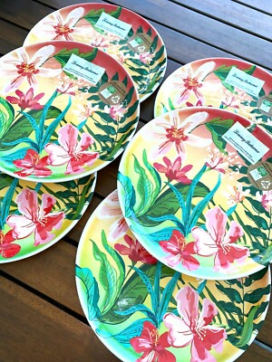 NWT Tommy Bahama set Dinner Plates Melamine Tropical
