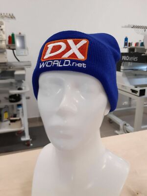 DX World net logo Wintermütze für Amateurfunker
