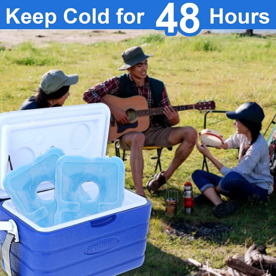 TOPOKO Bolsas de Hielo para Bolsas de Almuerzo, Refrigerador, Congelador Grueso, Paquete de 4 Azul  Foto 4 de 4