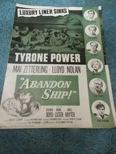 ABANDON SHIP(1957)TYRONE POWER ORIGINAL PRESSBOOK